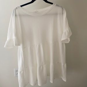 Ruffle short sleeve blouse